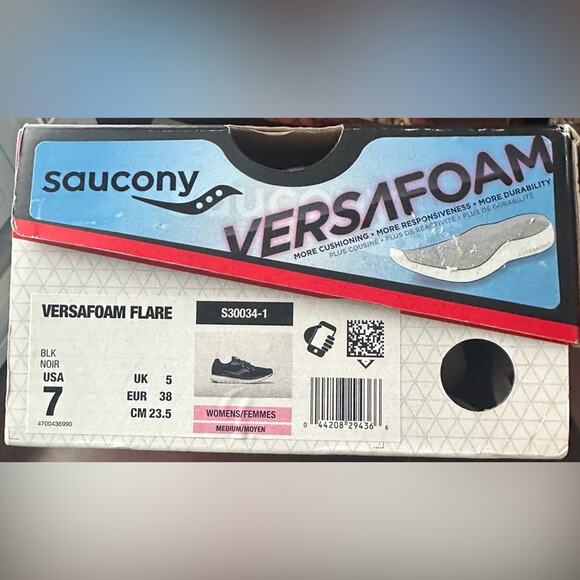 Saucony Versafoam Flare Women Running/Athletic Shoes Size 7 Black Knit Comfort - Picture 8 of 8